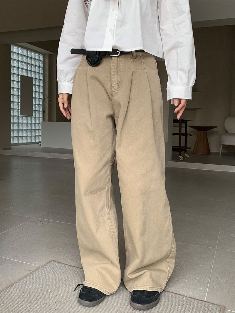 PLAIN WASHED PINTUCK PANTS (2C)