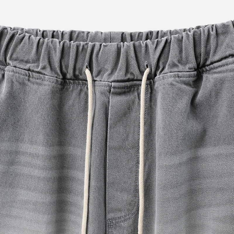 Cement Curved Denim Pants