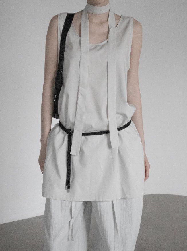 mnem（ムネム）の「Airy Soft Scarf Sleeveless One Piece（Dresses）」