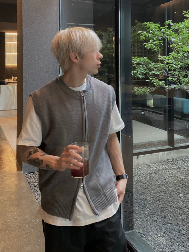 Round Knit Vest 3C