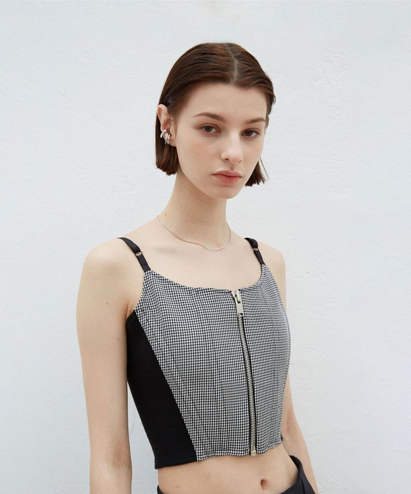 INPREP(インプレップ)の「HOUNDSTOOTH CORSET SLEEVELESS(Tops)」
