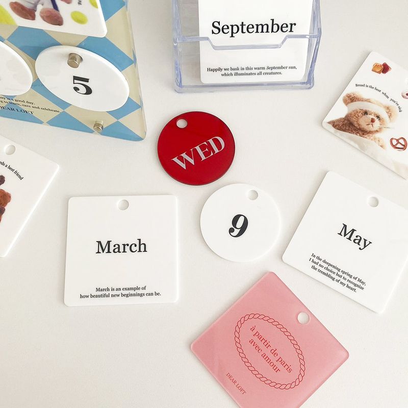 DEAR MY DAYS Perpetual Calendar - Blue Tiled
