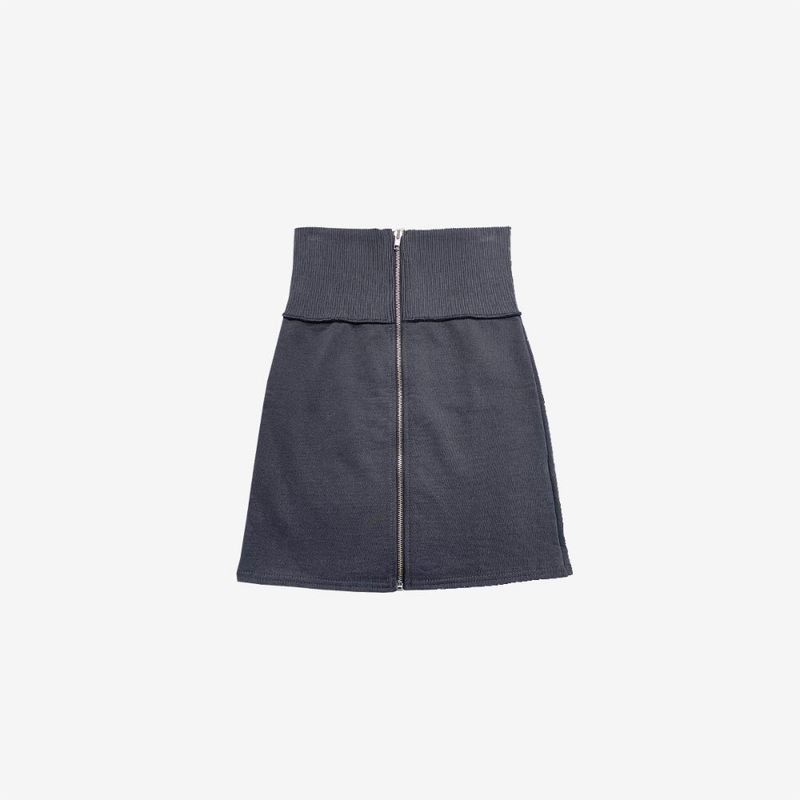 vanon ribbed zipper skirt