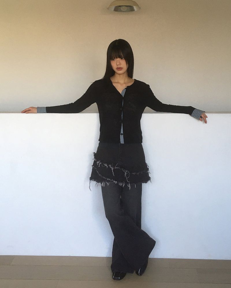Kens Checkered Slav Cardigan