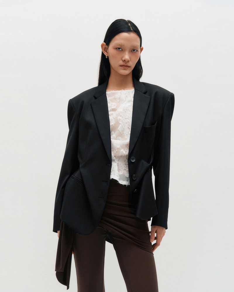 DOZI - Pinched Oversize Tailored Jacket _ BLACK
