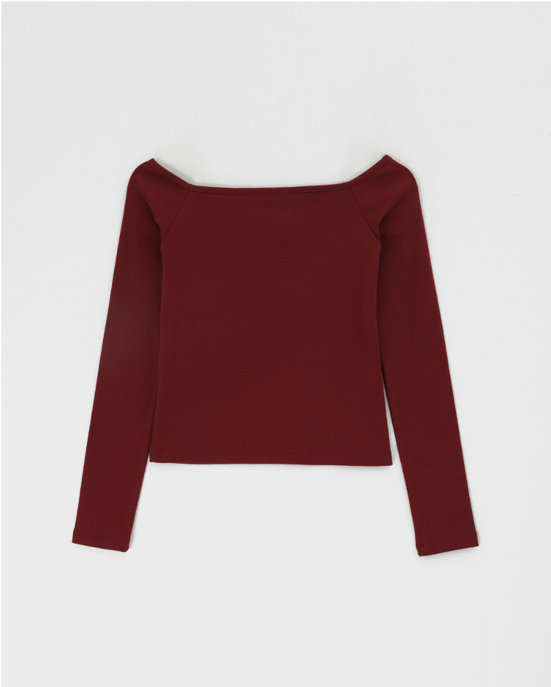 [B-BASIC] Standard Off Shoulder Long Sleeve Tee