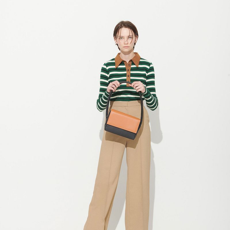  PUBLICKA JULY SHOULDER BAG, TAN BROWN + BLACK