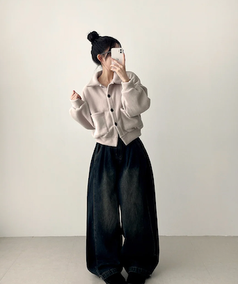 Mori soft fleece pocket jacket