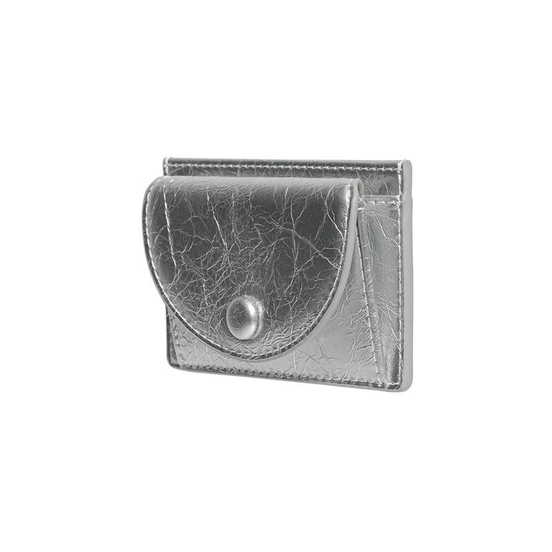 DOT Slim Pocket Mini Coin Transportation Card Wallet silver
