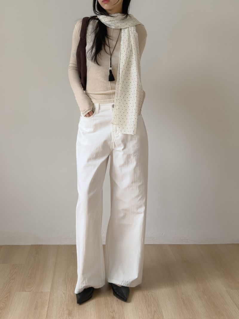 Dot Tencel Long Scarf
