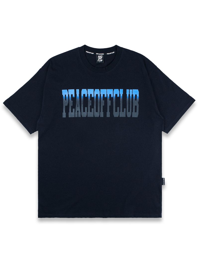 peaceoffclub（ピースオフクラブ）の「Gradation_Logo Short Sleeve Tee NAVY（Tops）」