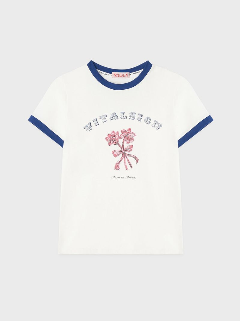 VITALSIGN(バイタルサイン)の「Lily Ribbon Ringer T-shirt (2C) Ivory(Tops)」
