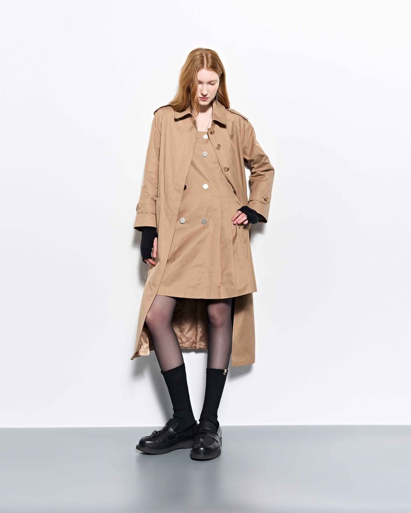 Throat Latch Trench Coat _ Beige