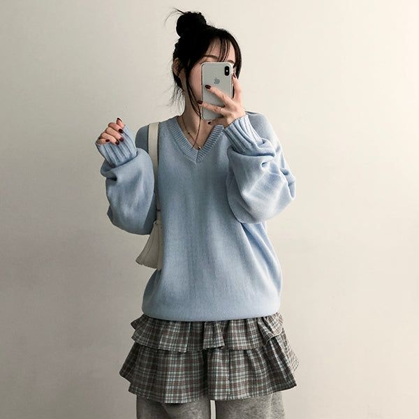 Latv raglan V-neck knitwear