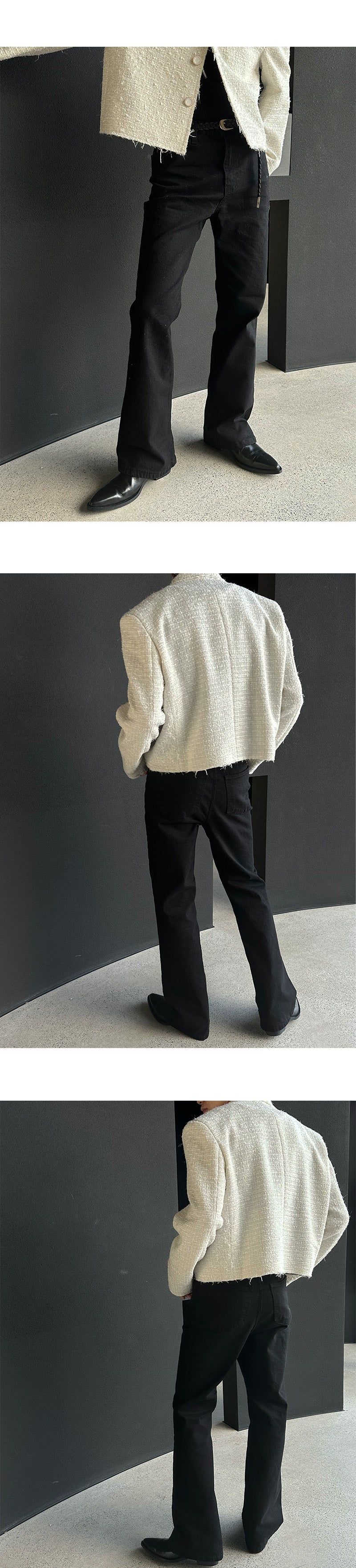 [PREMIUM] Crush glitter tweed jacket(2color)
