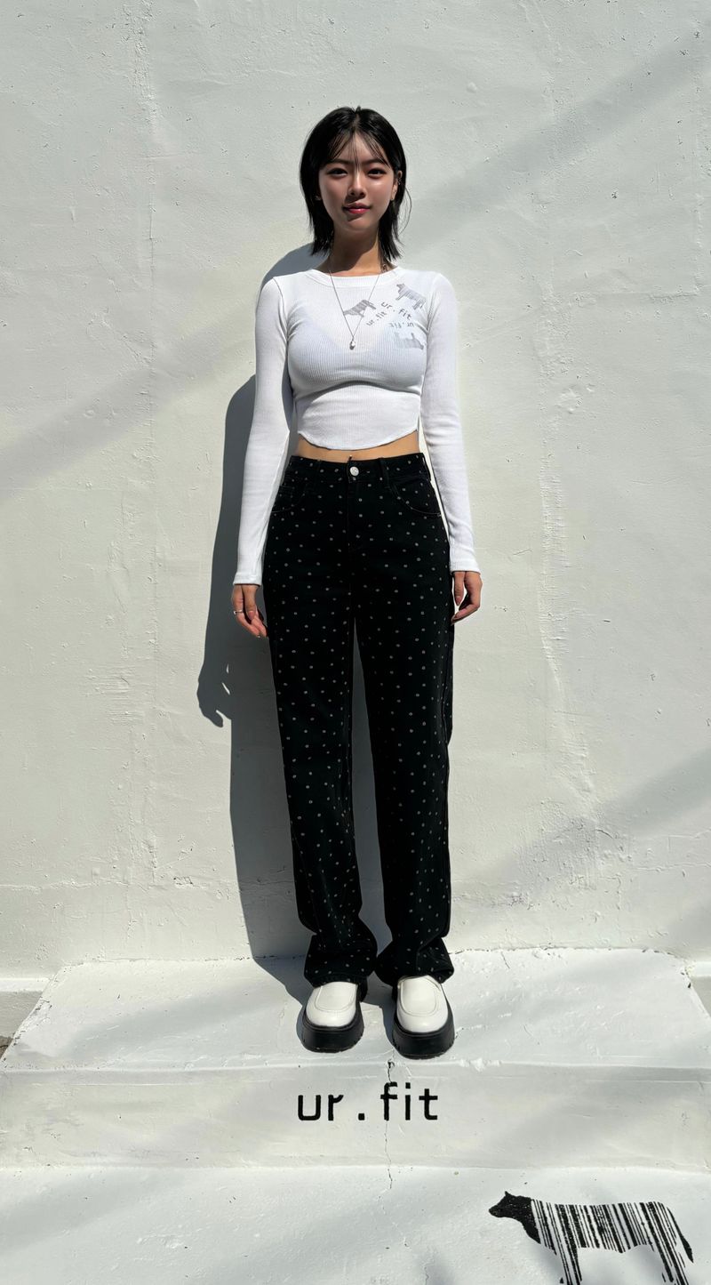 FLOWER DOT DENIM PANTS code 23001