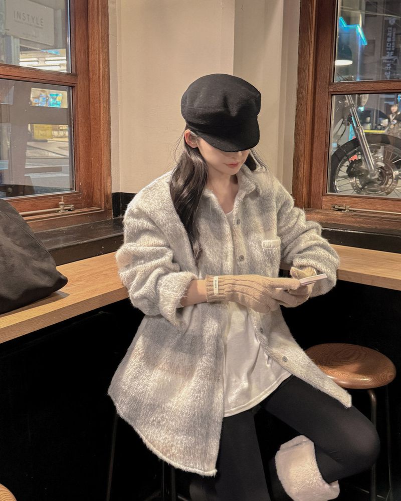 Checked shirt jacket