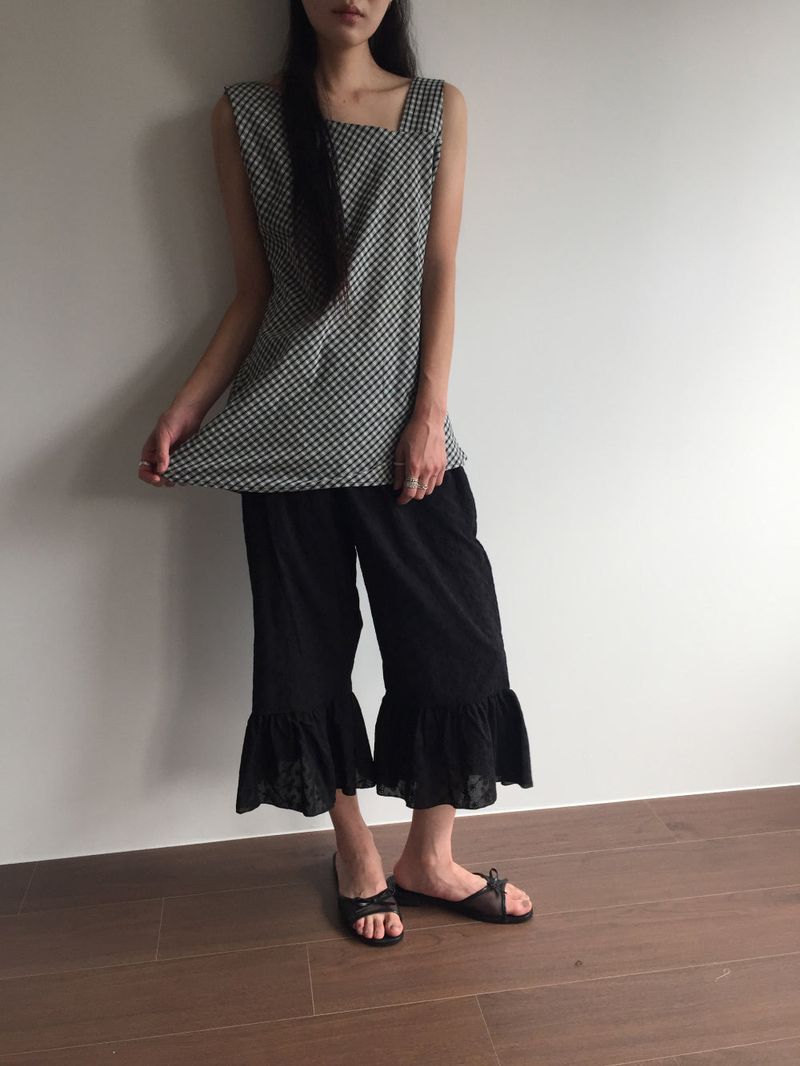 Mesh Ribbon Slipper Sandals (1color)