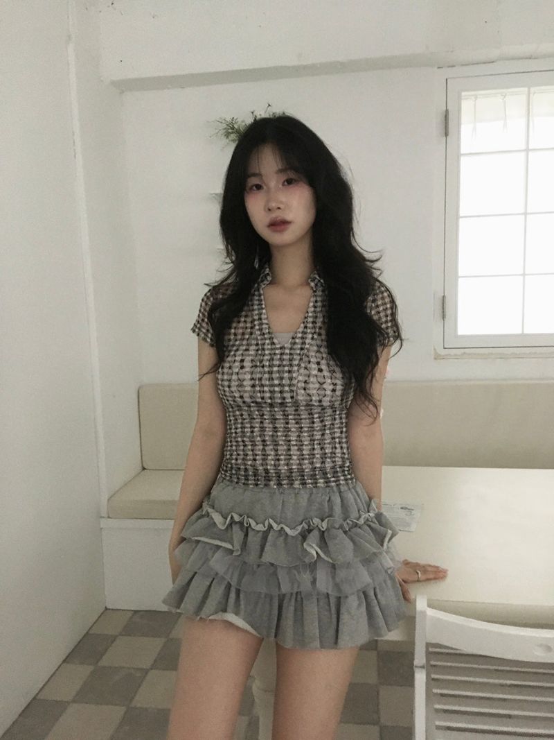 Terrycloth Ruffle Skirt