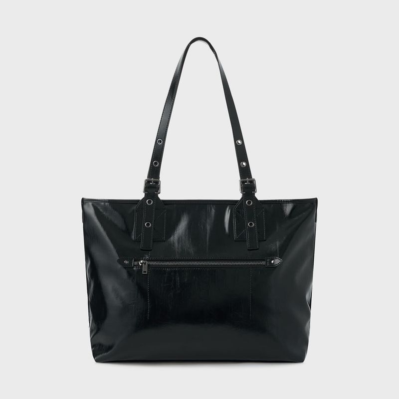 Glossy Buckle Bag (Black)