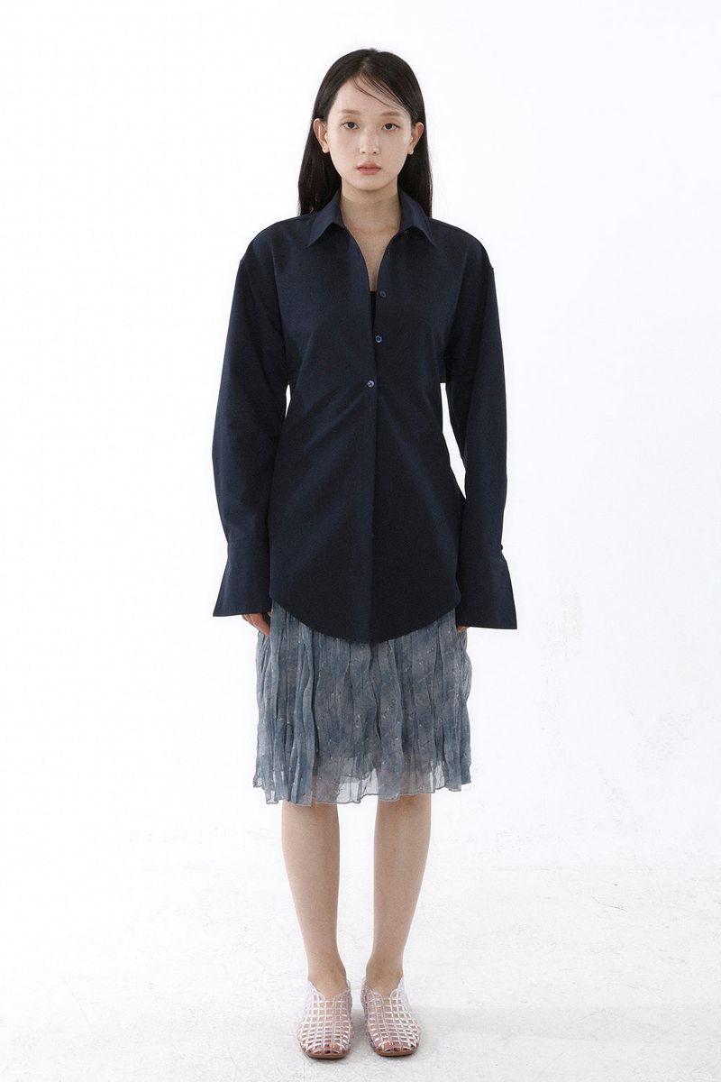 BACKLESS SHIRT_NAVY
