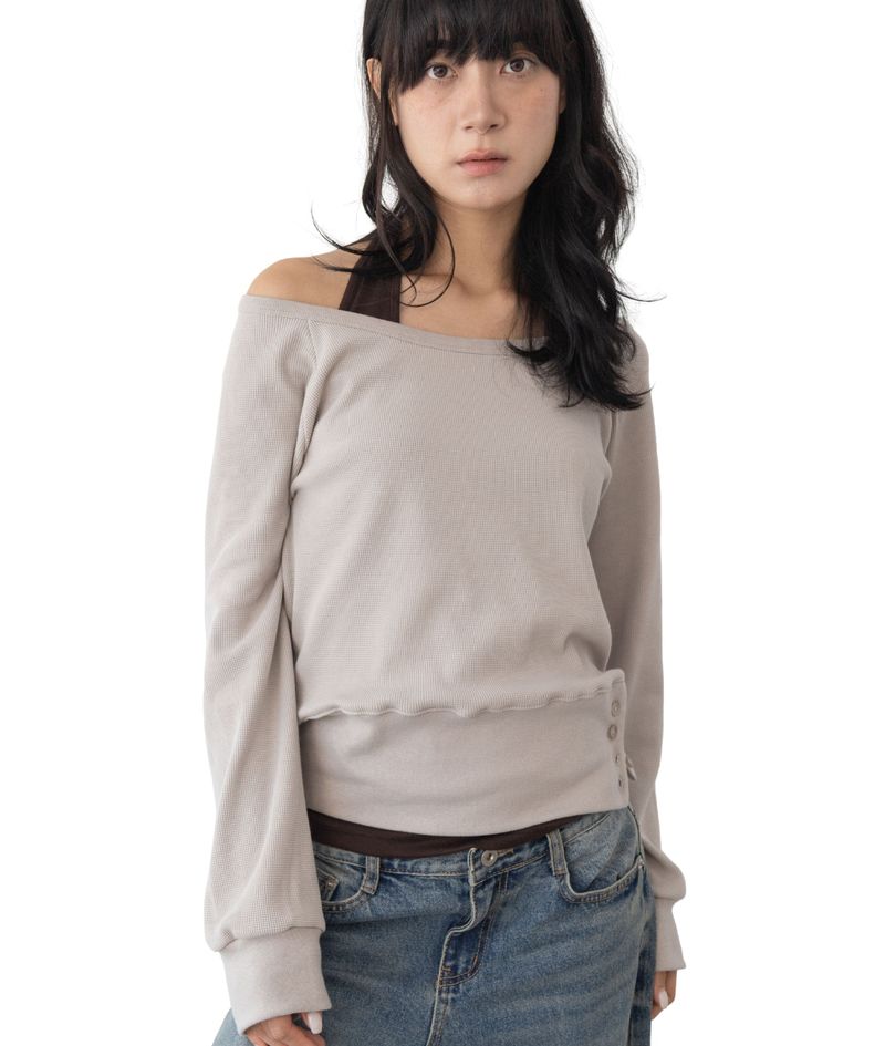 un:tyl（オンタイル）の「(Set) Wapi Layered Waffle Sweatshirt（Tops）」