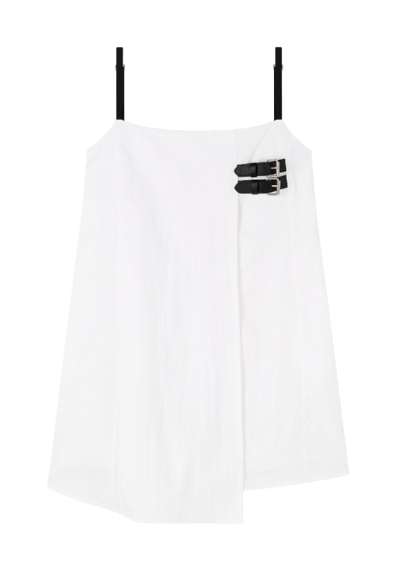 mnem（ムネム）の「[mnem] バックルナイロンミディドレス(white)（ワンピース/ドレス）」