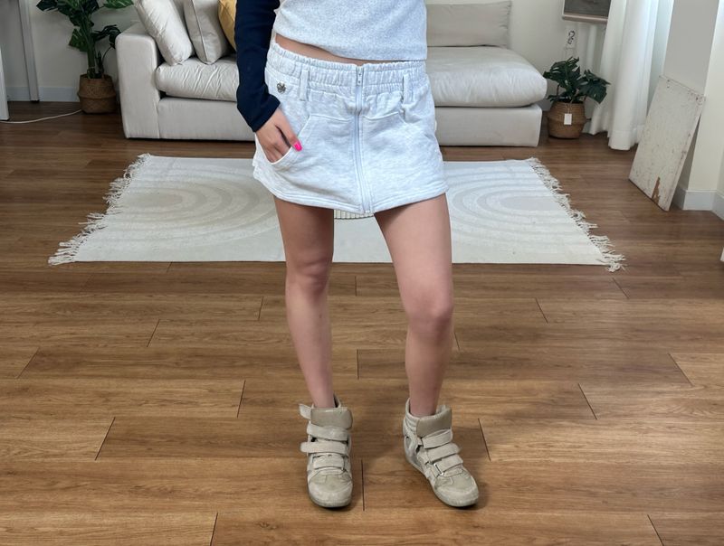 zip sweat mini skirt