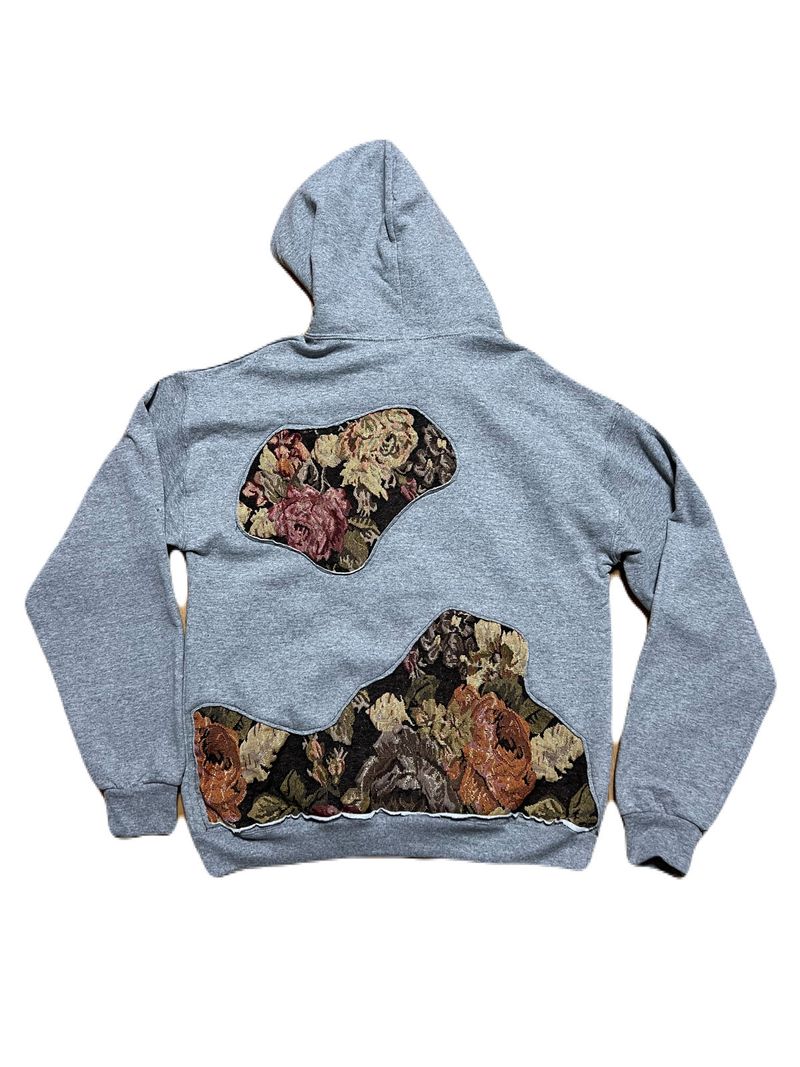 GRAY CUTTING OUT HOODIE