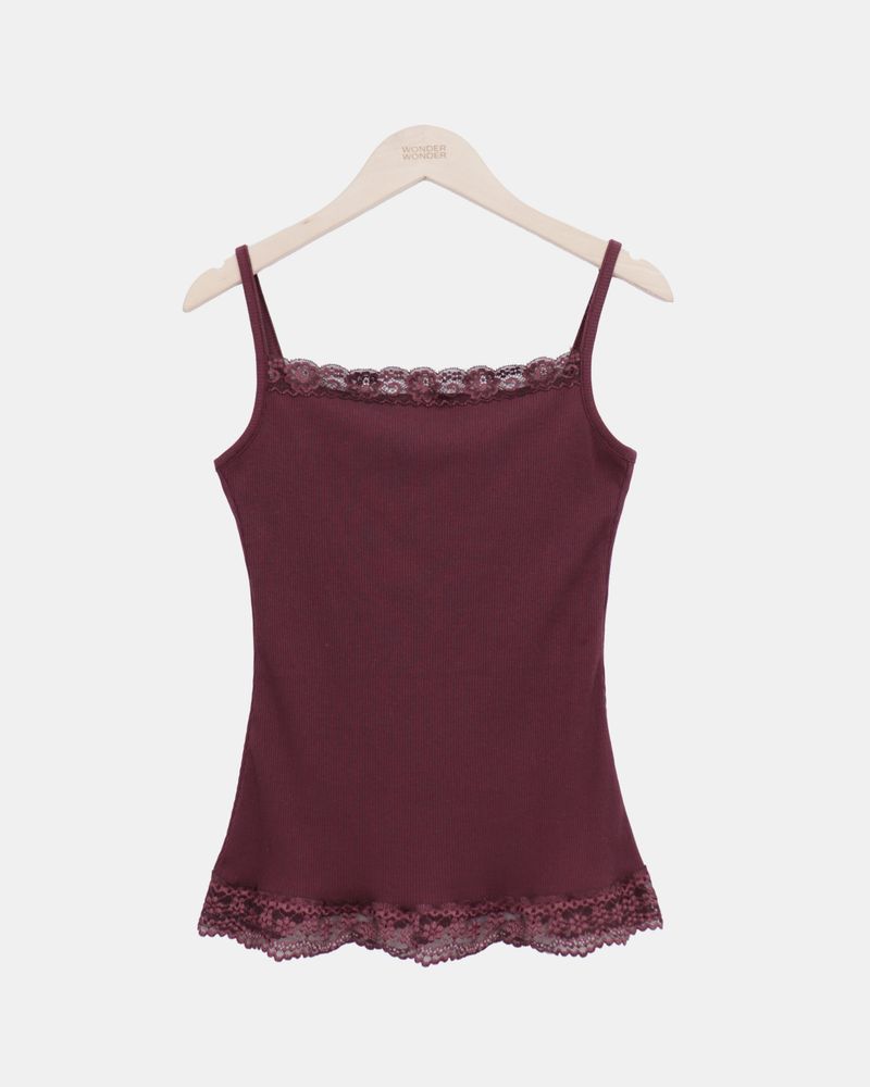 Vuet Lace Ribbed Sleeveless Top