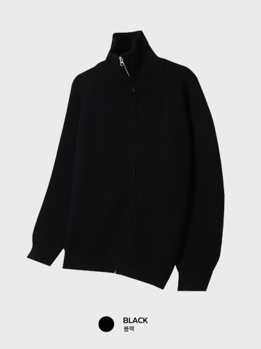 Aiden Daily Two-Way Wool Knit Zip-Up