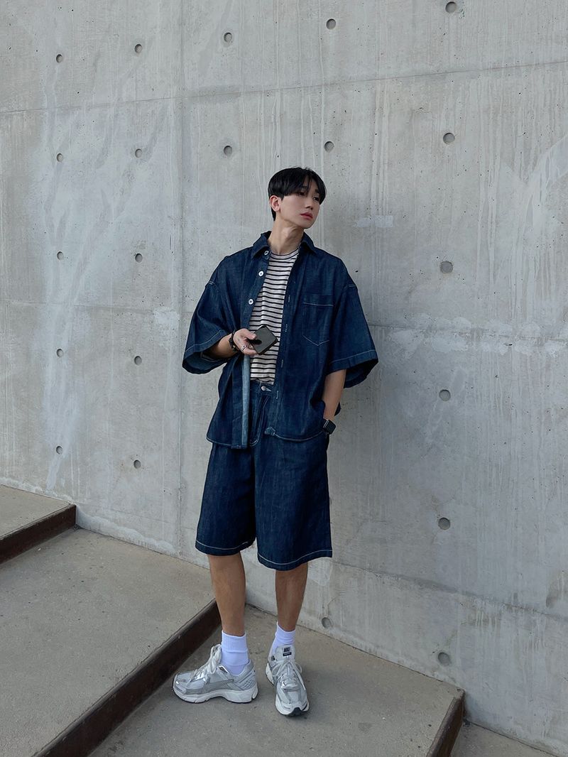 On Jerry Denim One Tuck Half Pants
