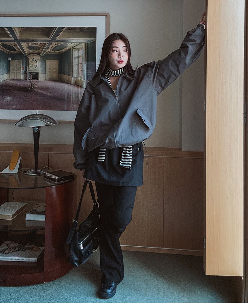 (UNISEX)ショールウィンドジャケット