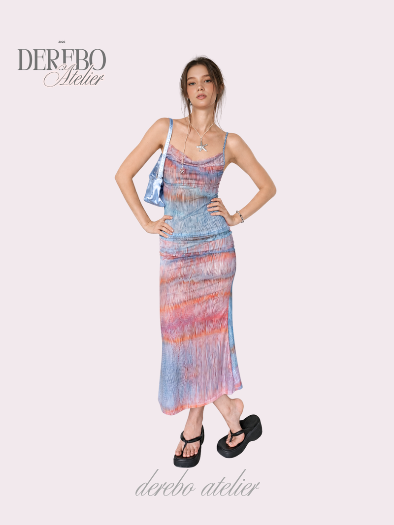dereborujo（ドレボルゾー）の「Aurora Shirring Sleeveless Flared Long Dress（Dresses）」