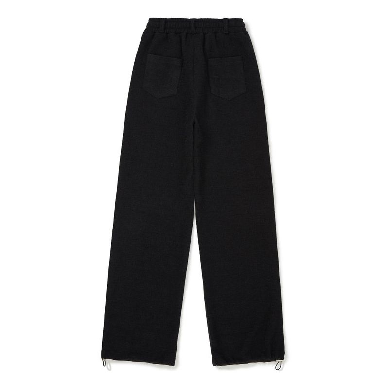 デニムニットブロッキングパンツ / Denim Knit Blocking Pants [BLACK]