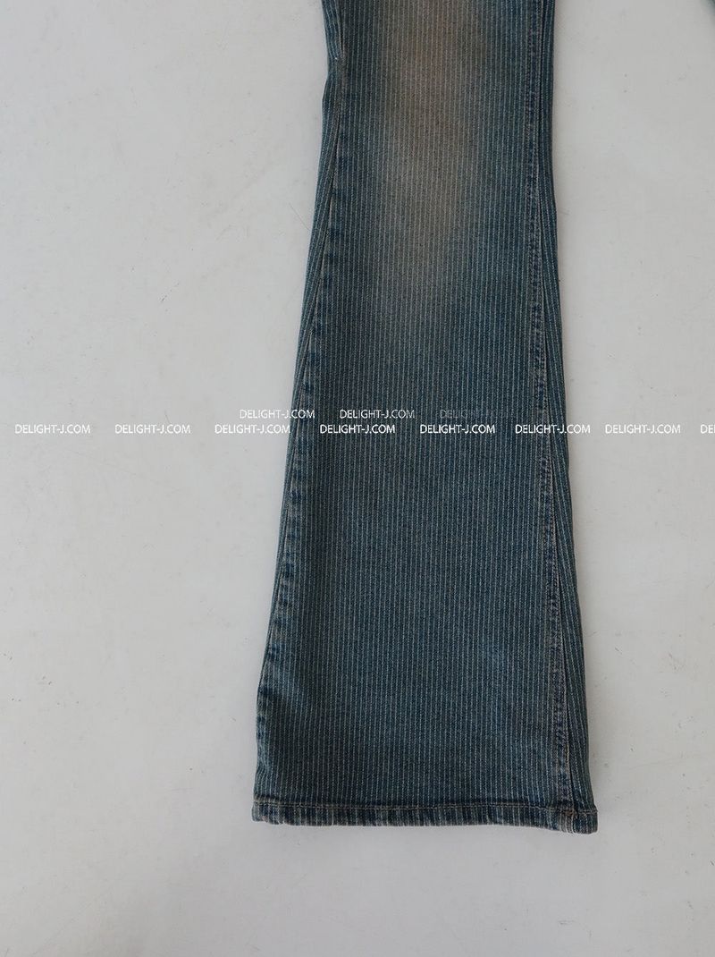 Stripe low bootcut jeans