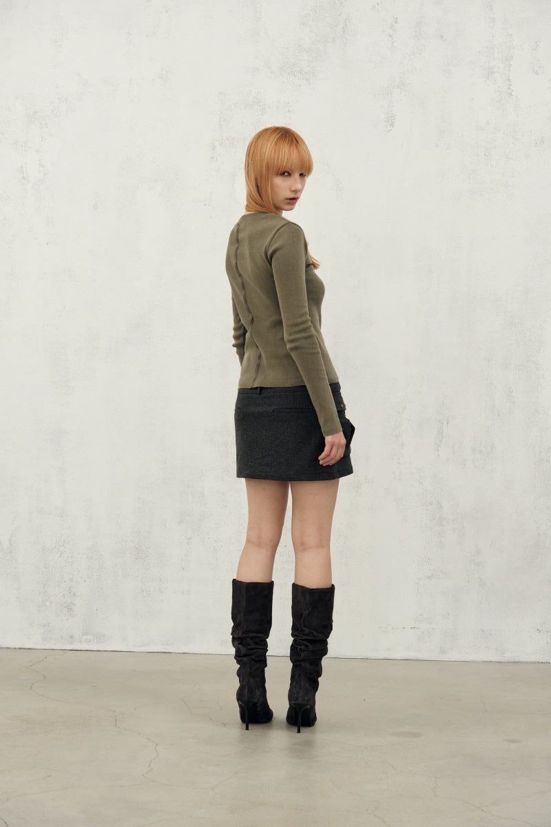 wool pk skirt (dark grey)