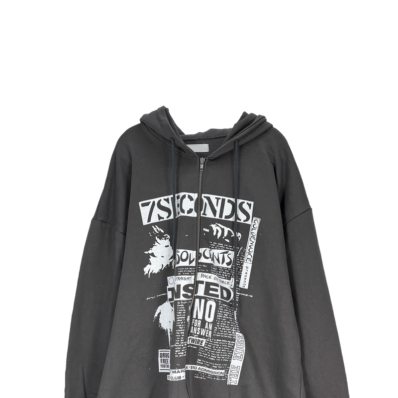 toon hooded zip-up