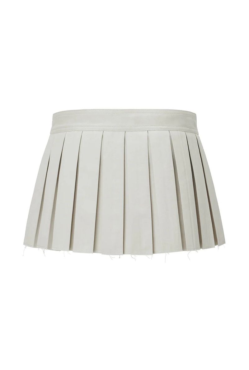 Button wrap skirt - light beige