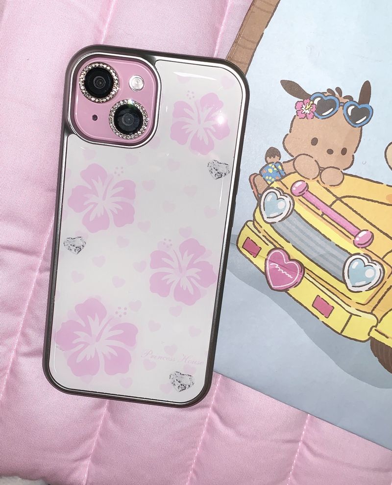 Aloha gal phone case (pink) - silver epoxy