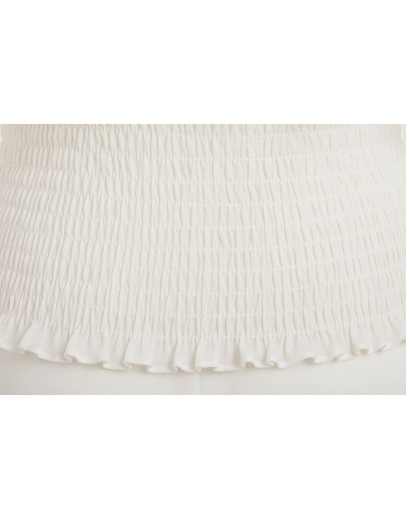 Elira Chiffon Drape Cape Blouse Ivory