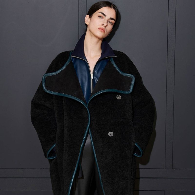  JOSHUA SHERPA COAT, BLACK