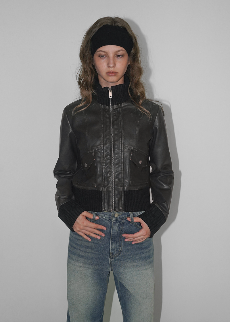 [MADE] Avon Shibori Leather Jumper