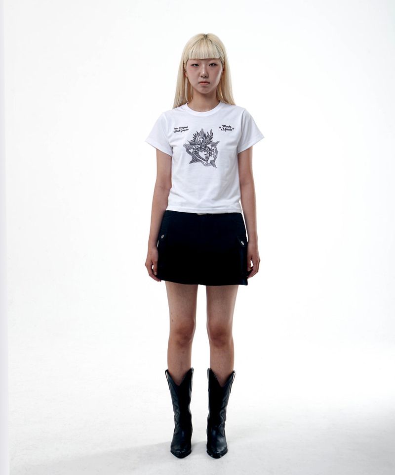 ARCHIVE HEART CROP TSHIRT-WHITE