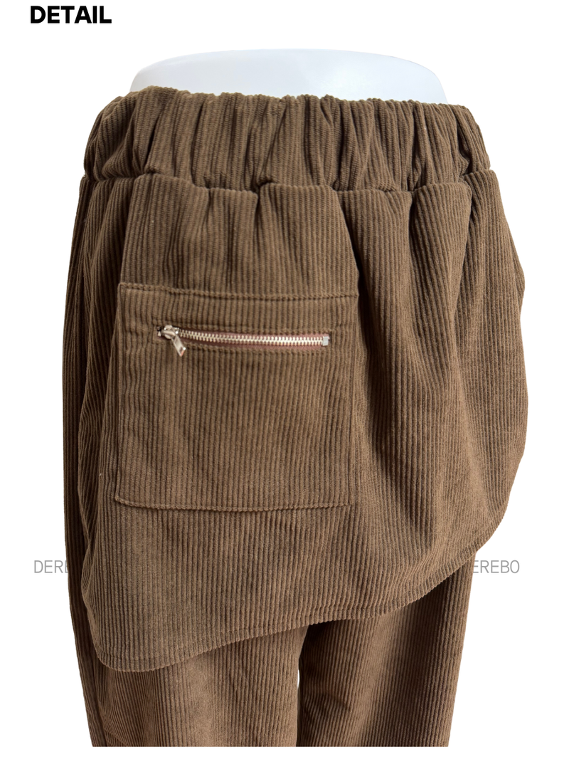 Corduroy Banded Layered Pants