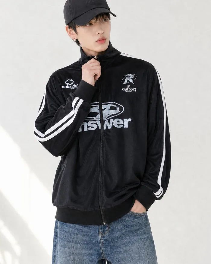 KIXI（キッシー）の「(UNISEX)ベロアトラックジャージジャケット（ジャケット/アウター）」