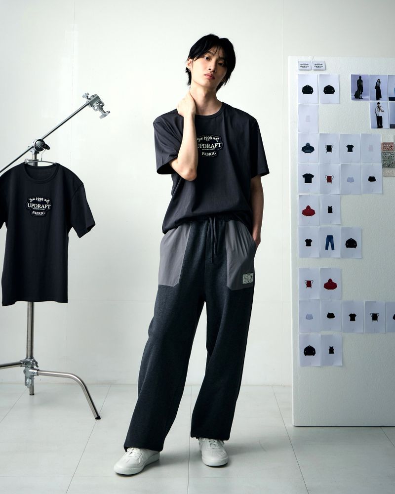 PATCH POCKET COTTON SWEAT PANTS GREY for men