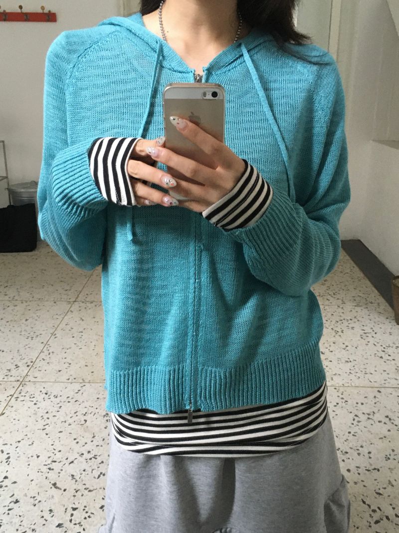 RITCORE（リットコア）の「Viscose Sheer Knit Hooded Zip-Up Cardigan (4c)（Tops）」