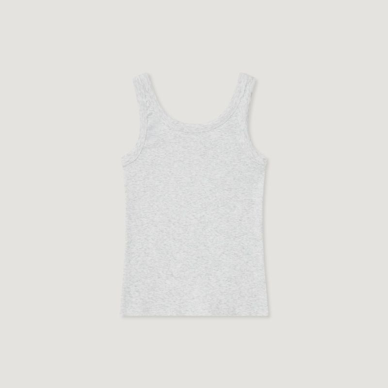 Ribbed Jersey Lettering Sleeveless T-shirt