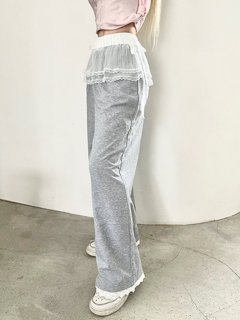 Seow(ソウ)の「1467. Lace sk layered sweat long pt (3color)(Pants)」